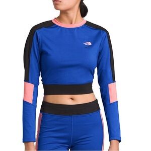 The North Face extreme long sleeve cropped top blue‎ women’s
